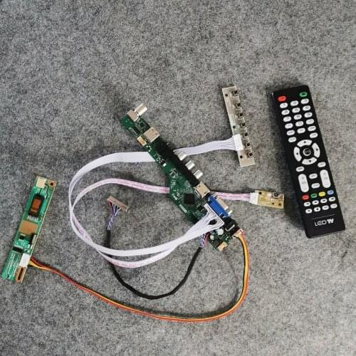 1024*768 20-Pin LVDS LCD drive board DIY kit VGA+AV+USB Fit N141X3/N141X5/N141X6/N141X8/N121X4/N121X5 screen 1-CCFL monitor