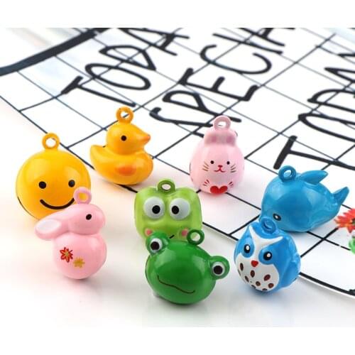 2Pcs Cute 8 Designs Copper Christmas Series Animal Open Bells Pendant Handmade Party DIY Crafts Accessories