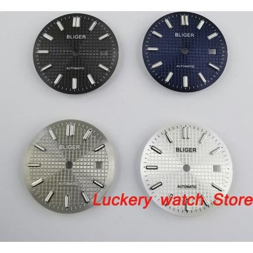 31mm bliger white gray black blue Dial Luminous mark fit for Miyota 8215 821A，ETA 2824 2836,Mingzhu 2813 Automatic Movement-BP81