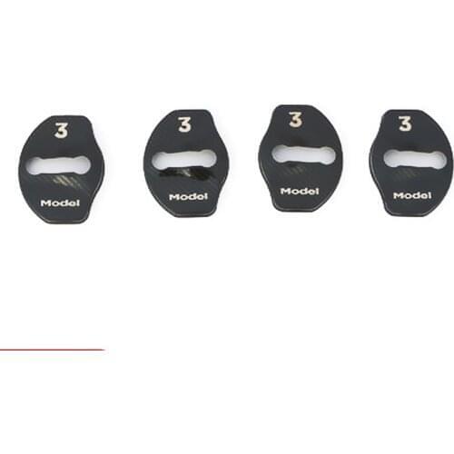 For Tesla Model 3 Car Door Lock Stainless Steel Protection Cover Trim Black 4Pcs
