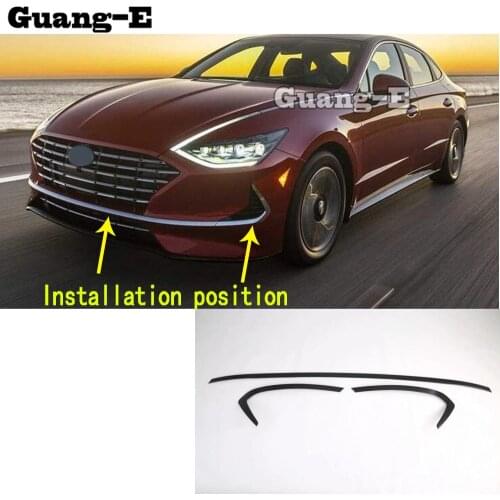 Car Body Styling License Plate Trim Racing Grid Grill Grille Hoods Panel Frame Bumper For Hyundai Sonata 10Th DN8 2020 2021