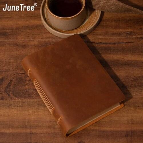 100% Genuine Leather Retro Handmade Notebook Sketch vintage Leather Notepad Eco Paper Creative Notebook thick Book Memo