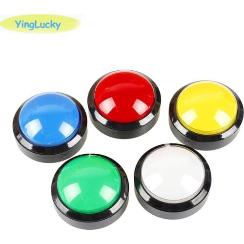 Yinglucky 2pcs Big Dome Pushbutton 60mm Illuminated Arcade Push Buttons Led 12v Power Button Switch Push Button with Microswitch