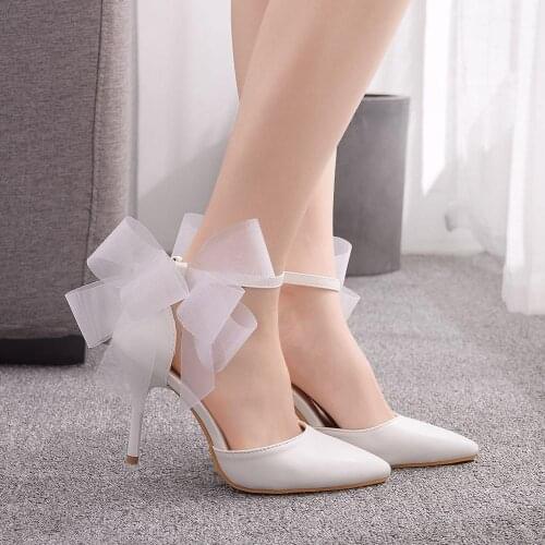 Women High Heels Summer Sexy Club Bow Fashion Sandals Wedding Party Korean Style Lady Shoes White and Red