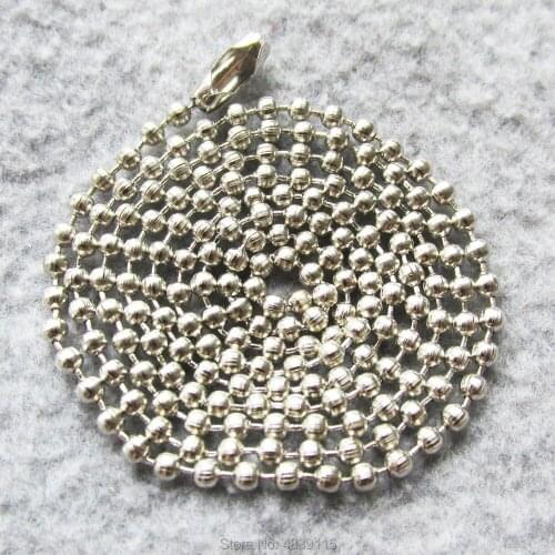 Mirror Polished Stainless Steel Bead Ball Chains for Army Dog Tags and Pendants Length 24"/60cm 100pcs/lot