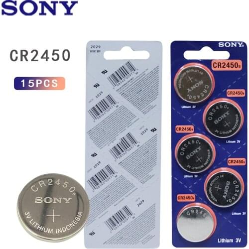 15PC SONY CR2450 CR 2450 3v Cell Battery Watch Clock Pilas Li-ion Batteries For Computer Montherboard Calculator Remote Control