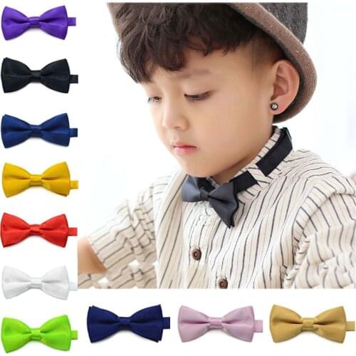 Children Kids Boys Toddler Infant Solid Bowtie Pre Tied Wedding Bow Tie Necktie New Fashion TT@88