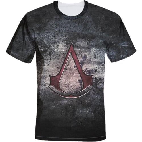 T-shirt Mens Assassins Creed High Quality Top Retro Short Sleeve Round Neck T-Shirt New 2021 Oversized T shirt Anime Tees
