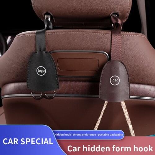 Portable Car Seat Back Hooks Hanger Holder Double Hooks Inner Storage Multifunction Metal Accessories 1/2pcs car stuff