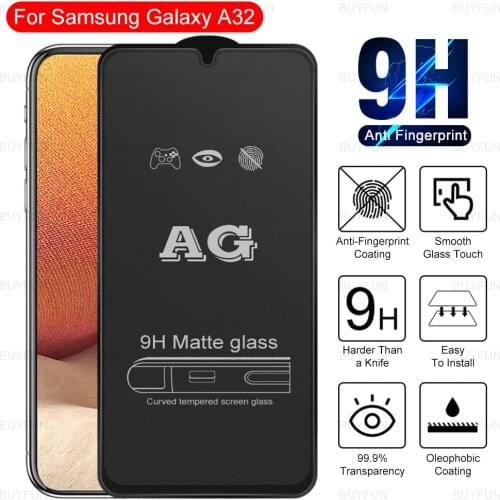 Frosted Anti-fingerprint Tempered Glass For Samsung Samsun Galaxy A32 A22 A52 A72 5G A12 M12 M32 matte front Screen Protector