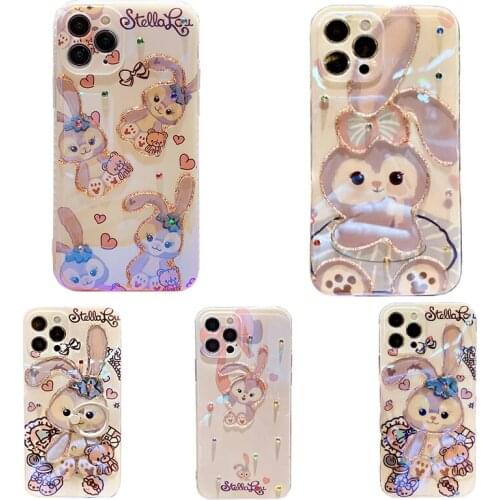 Fashion Disney Cartoon Duffy Stellalou Silicone IPhone Case Anime Cute Glitter Mobile Phones Lens Protective Shell Shipping Free