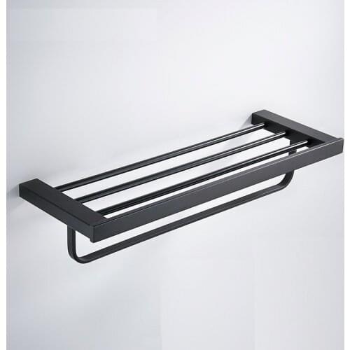 MTTUZK 304 Stainless Steel Brushed Gold Towel Rack Towel Holder Towel bar Bathroom Shelves Bathroom Black Double Towel Rack