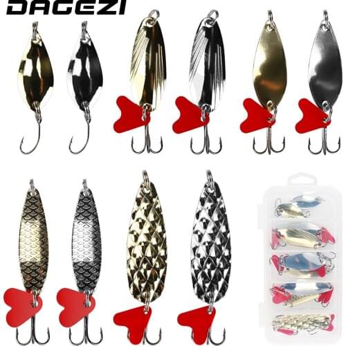 DAGEZI Fishing Lure Set 10pcs/lot Spoon Fishing Lures Kit With Box Isca Artificial Bait Fishing Tackle Hard Bait Pesca