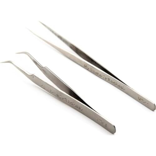 100% brand New Stainless Steel anti-static eyelash tweezers superhard For Fake Eyelash Extension tool Best Quality Tweezer