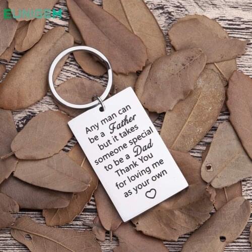 Fathers Day Gifts for Step Dad Keychain Birthday Gift for New Dad Thank You for Loving Me As Your Own Wedding Gifts for Father