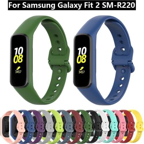 Silicone Watchband Strap For Samsung Galaxy Fit 2 R220 Sports Bracelet Band Replacement Wriststrap for fit2 Smart Accessories