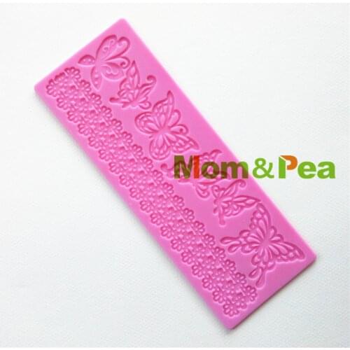 Mom&Pea GX119 Free Shipping Silicone Lace Mold ButterflyCake Decoration Fondant Cake 3D Mold Food Grade Silicone Mould