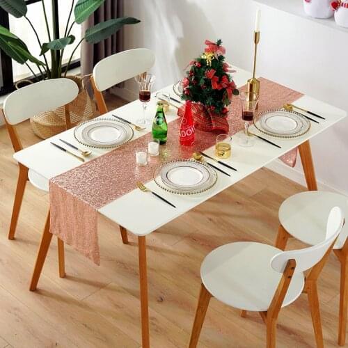 Table Runner Morder Luxury For Wedding Sequin Tablecloth Dinner Decor Center Pieces For Dining Tables Rectangle