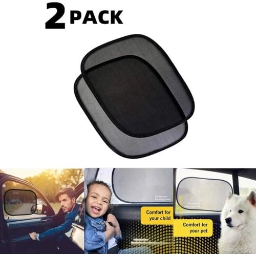 Super Quality 2pcs Black Side Car Sun Shades Rear Window Sunshades Cover Mesh Visor Shield Screen Interior UV protection