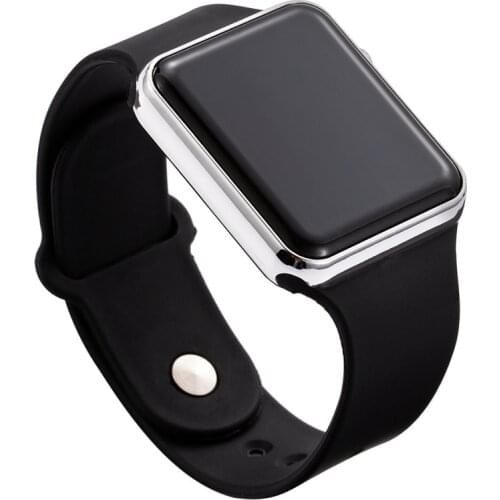 Sports Digital Childrens Watches Boys Square Electronic LED Mens Watch Military Army Rubber Watchband Kids Clock Gift