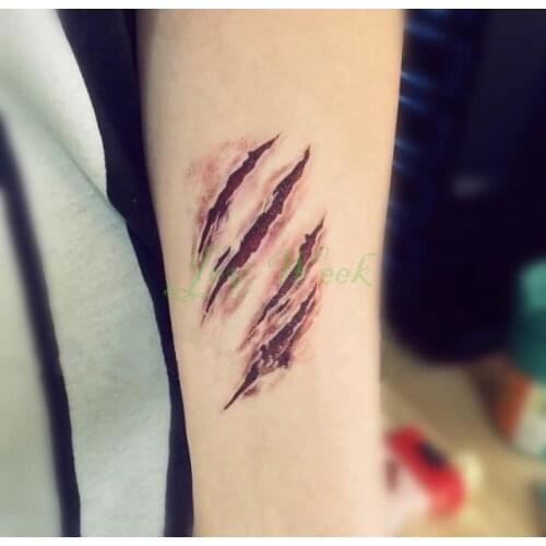 Waterproof Temporary tattoo sticker 3D incised wound Centipede halloween tatto stickers flash tatoo fake tattoos for men women 4