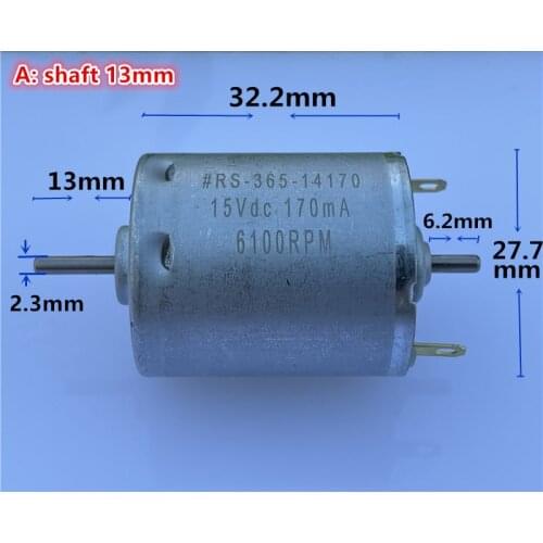 Brand new dual shafts RS365-14170 6-24V 365 DC motor carbon brush large torque for vacuum cleaner