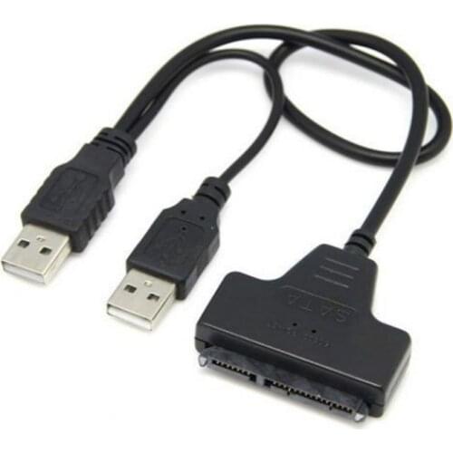 USB 2.0 Male To Sata 22 Pin Converter Adapter Cable 2.5 Inch USB 2.0 Power Mobile HARD Disk Drive Box Case Computer