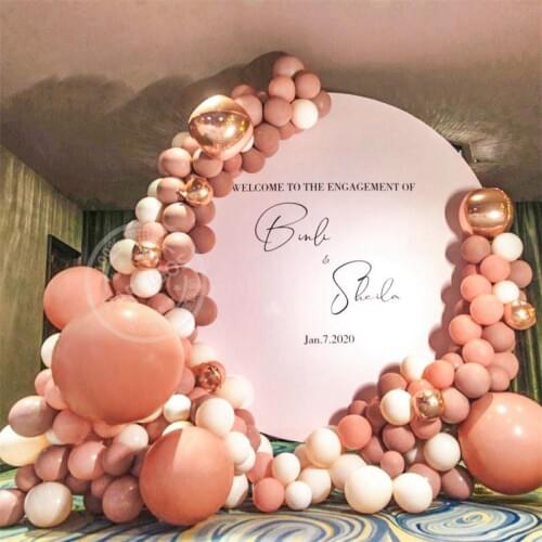 162Pcs Retro Bean Paste Rose Gold Party Decoration Balloons Garland Arch Kit White Balloon For Wedding Birthday Baby Shower