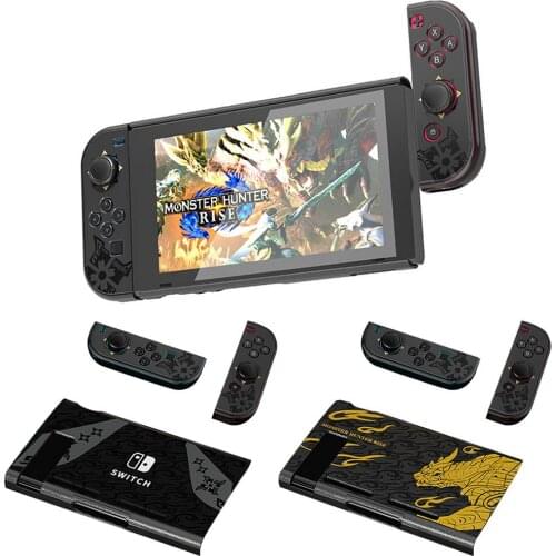 3-in-1Hard Case Protective Cover Shell For Monster Hunter Rise Nintend Switch Console NS Joy-con Soft PC Protector Skin