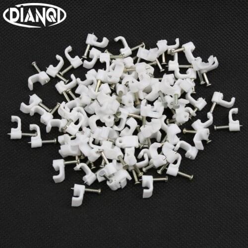 6MM cable clips cable nail wire clips 100PCS/bag 6mm cable clips Square white F6