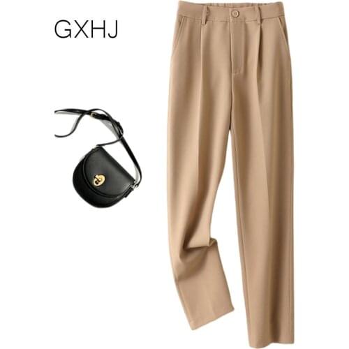 Women smoke pipe suit pants Straight 2021 spring and summer new high-waist nine-point casual pants womens Harlan pants LHj222