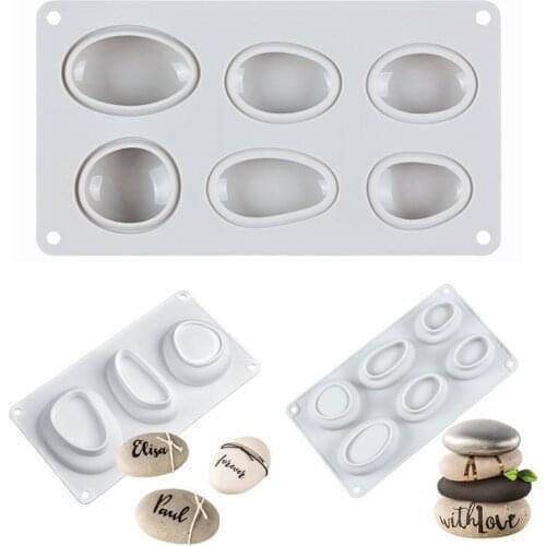 1pcs Round Stone Shape Silicone Cake Mold DIY Soap Moulds Cake Decorating Tool Plaster Concrete Dessert Mousse Baking Form Mold