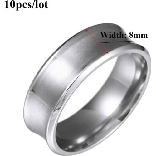 10PCS/ Lot Popular Jewelry Stainless Steel Empty Groove DIY Handmaking Ring 2021 Fashion Jewelry Accessories For Men Women