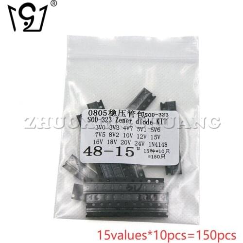 150PCS SOD-323 zener diode package sample package electronic component package 15values*10pcs