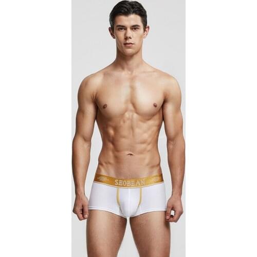 2020 SEOBEAN Brand Mens Boxers Sexy Underwear Cotton Camouflage Underwear Sexy Low-Waist Breathable Boxer Shorts