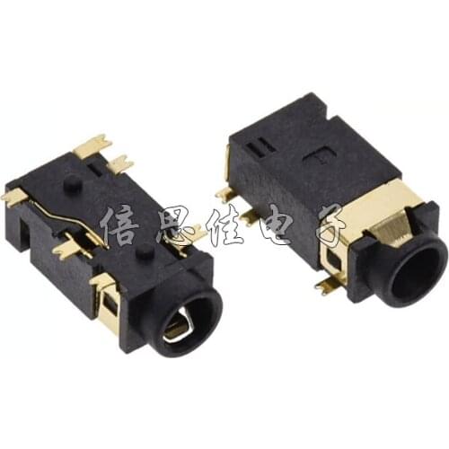 30pcs/Earphone socket 3.5 Audio socket PJ-342B 6 Pin SMD Belt column Headset Female seat PJ-342