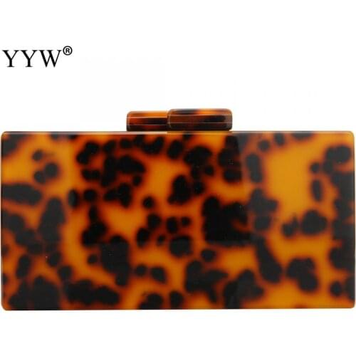 Acrylic Leopard Print Bag For Women Rectangular 2021 Summer Fashion Trendy Crossbody Bag For Praty Or Evening Clutch Bag
