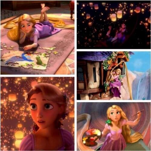 5D DIY Diamond Painting Mosaic Cross Stitch Kits Long Hair Princess Diamond Embroidery Full Round Kids Home Decor Painting Gift