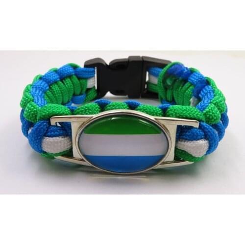 Infinity Love Sierra Leone Flag Bracelet Handmade Sierra Leone Braided Bangles For Women Men Jewelry