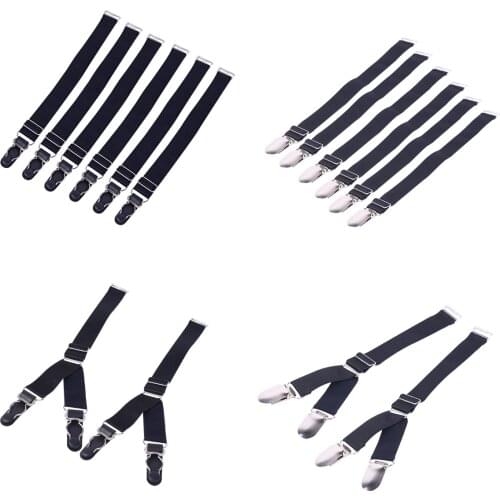 Women Men Elastic Garter Belts Holders Garters Stockings Fastener Suspender with Duck-Mouth Metal or Plastic Clips Accessories
