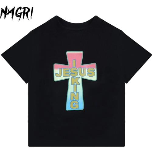 Kanye Jesus Is King Print T Shirt For Boys Short Sleeve Hip Hop Tee Shirt O-neck Casual Tees Kids Summer Childrens Clothing