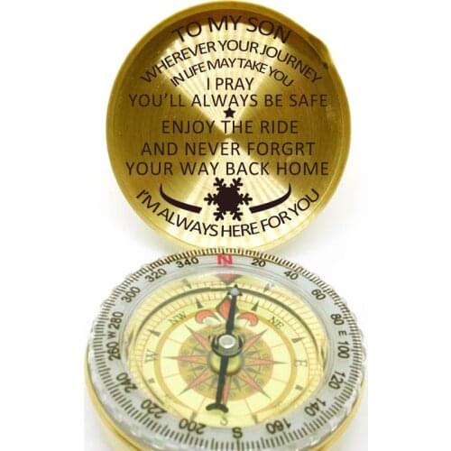 Engraved Compass Gift To Son Dad Daughter Personzalized Comapss Brass Custom Groomsmen Anniversary Valentines Family Gifts 546