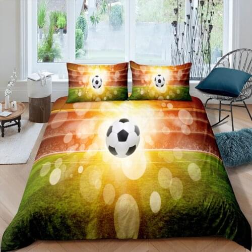 Dekbedovertrek 240x220 Football Bedding Set Boys Teens 3D Sport Themed Duvet Cover Bedclothes 2/3pcs Home Housse De Couette