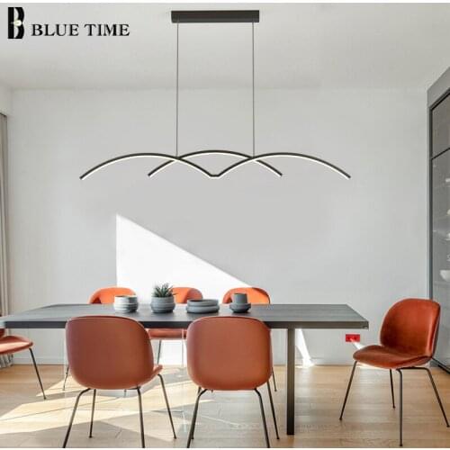 Creative LED Pendant Lights For Living Room Dining Room Kitchen Decor Home Indoor Lighting LED Pendant Lamps Hanging Light Black