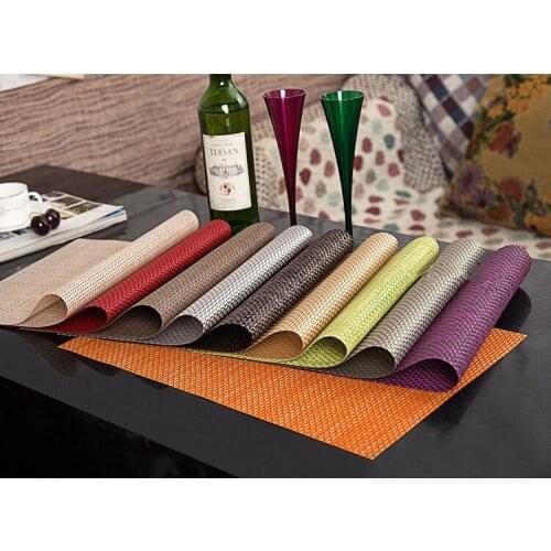 6pcs/lot Anti-skid And Heat-insulation PVC Placemat For Dining Table Non-slip Table Mat Kitchen Accessories OK 1068