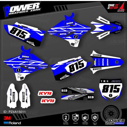 PowerZone Custom Team Graphics Backgrounds Decals 3M Stickers Kit For YAMAHA 2015 2016 2017 2018 2019 YZ125-250 011