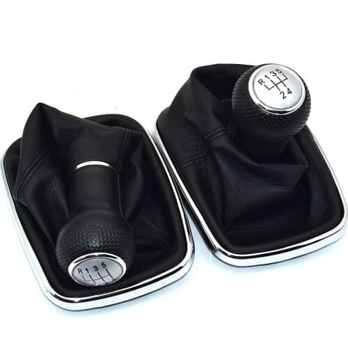 5 / 6 Speed Manual Car Styling Gear Shift Knob Lever Leather Gaiter Boot Collar For Golf MK4 IV R32 Bora