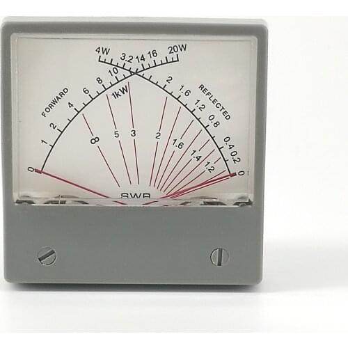 Stationary Standing Wave Ratio SWR Meter Forwad 20W Reflected 4W 100uA Radio HF SWR Power Meter Dual Needles SZ-70-1