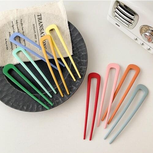 Vintage U Shaped Alloy Hair pins Simple Minimalist Hair Stick Geometric Girl Hair Accessories Fashion Jewelry For Women
