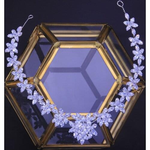 Flower Bride Headbands Cubic Zirconia Wedding Hairbands Tiaras Crowns Jewelry Gifts for Women Girls BN